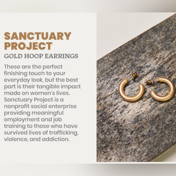 Sanctuary Project - Gold Hoop Earrings - Picture 2 of 5